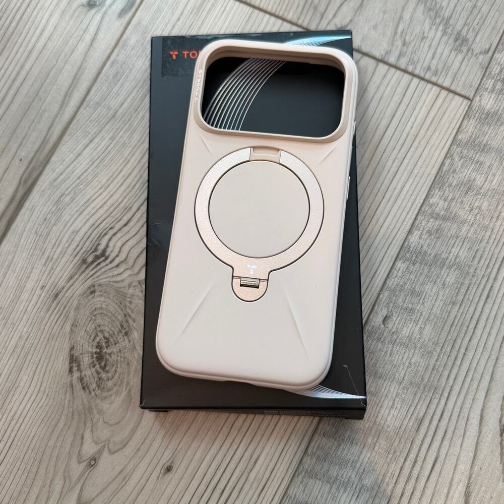 TORRAS Ostand Q3 Silicone Case iPhone 17 Pro MagSafe 360 Stand Dune Beige